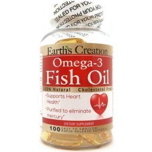 Жирні кислоти Earth's Creation Omega 3-1000 mg Cholesterol Free 100 софт гель EC_omega3_1000_100 фото