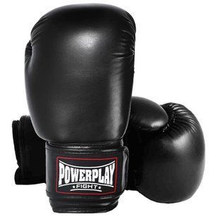 Боксерські рукавички PowerPlay 3004 чорні16 унцій PP_3004_16oz_Black фото