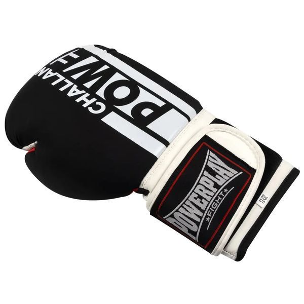 Боксерські рукавиці PowerPlay 3086 Matt Challenger Чорно-Білі 12 унцій PP_3086_12oz_Bl/White фото