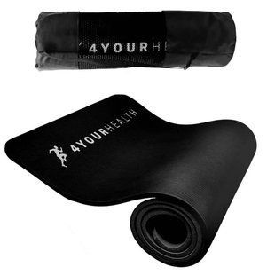 Килимок для йоги та фітнесу + чохол 4yourhealth Fitness Yoga Mat 0132 180x61x1см Чорний 4YH_0132_Black фото