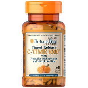 Вітамін Puritan's Pride Vitamin C-1000 mg with Rose Hips Timed Release 60 caps PP_VitC_60c фото