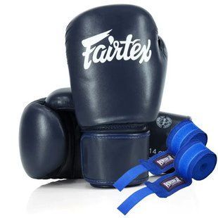 Боксерські рукавиці Fairtex BGV27 Blue 12 унцій + бинти в комплекті BGV27_12oz_Blue фото