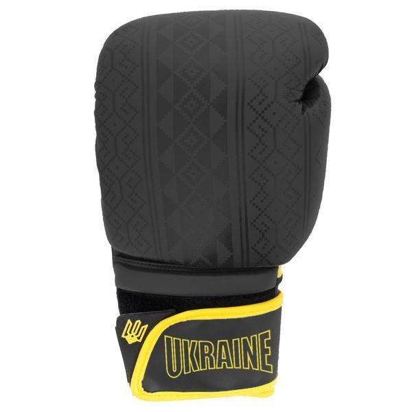 Боксерські рукавиці PowerPlay 3021 Ukraine Чорно жовті 14 унцій PP_3021_14oz_Black/Yellow фото