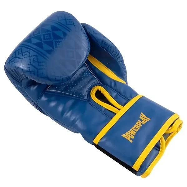 Боксерські рукавиці PowerPlay 3021 Ukraine синьо-жовті 14 унцій PP_3021_14oz_Blue-Yellow фото