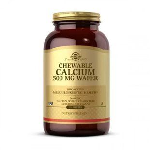 Вітамін Solgar Chewable Calcium 500 mg wafer 120 wafers Sol_ChCalc500_120 фото