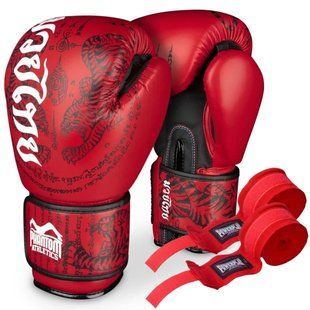 Боксерські рукавиці Phantom Muay Thai Red 12 унцій (Бинти 4м. в подарунок) PHBG2505-12 фото