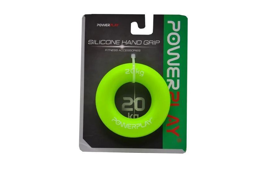 Еспандер кистьовий силіконовий PowerPlay PP-4324 Hand Grip Ring Medium 20 кг Зелений PP_4324_20kg фото
