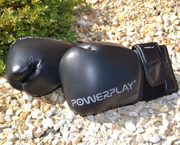Боксерські рукавиці PowerPlay 3087 Magnum Чорні [натуральна шкіра] 12 унцій PP_3087_12oz_Black фото