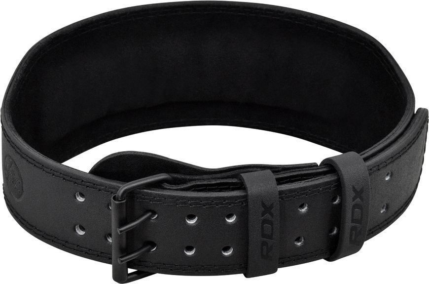 Пояс для важкої атлетики RDX 4 шкіряний Full Black 2XL WBS-4FB-2XL фото