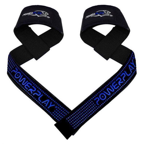Лямки для тяги бавовняні  PowerPlay 7064 Чорно-сині PP_7064_Black/Blue фото