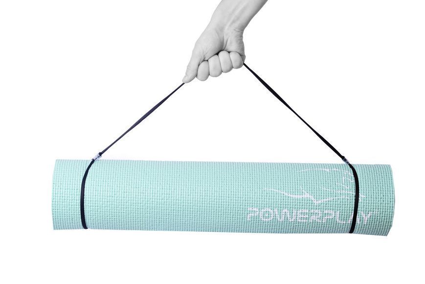 Килимок для йоги та фітнесу PowerPlay 4010 173x61x 0.6 м'ятний PP_4010_Mint_(173*0,6) фото