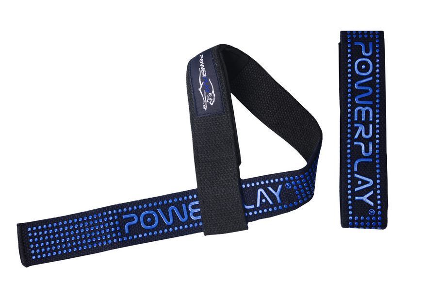 Лямки для тяги бавовняні  PowerPlay 7064 Чорно-сині PP_7064_Black/Blue фото