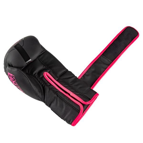 Боксерські рукавиці PowerPlay 3024 Ultra Mat Чорно-Рожеві 10 унцій PP_3024_10oz_Bl/Pink фото
