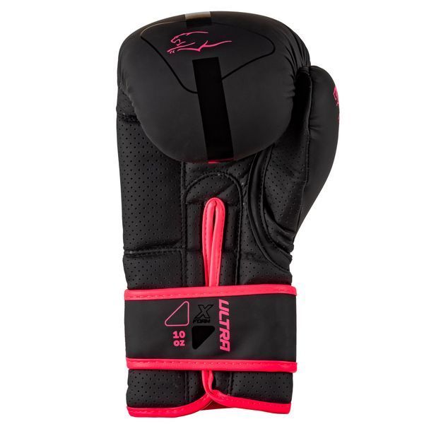Боксерські рукавиці PowerPlay 3024 Ultra Mat Чорно-Рожеві 10 унцій PP_3024_10oz_Bl/Pink фото