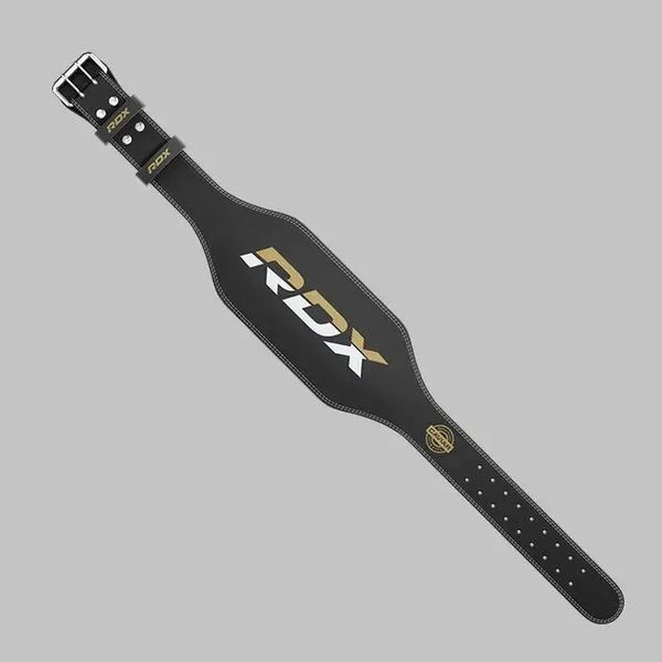 Пояс для важкої атлетики RDX 6 шкіряний Black Gold 2XL WBS-6RB-2XL фото
