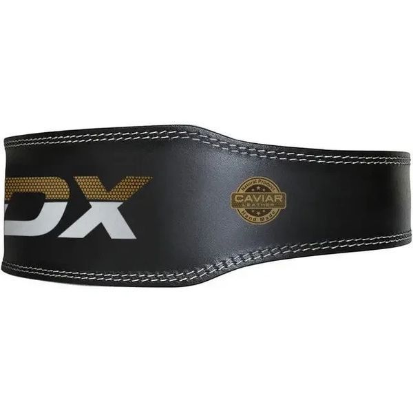 Пояс для важкої атлетики RDX 6 шкіряний Black Gold 2XL WBS-6RB-2XL фото
