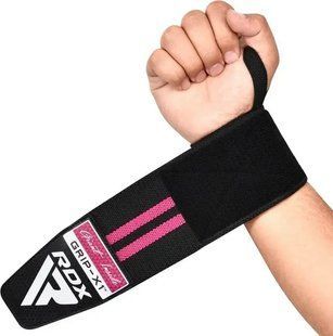 Бинти для зап'ясть (кистьові бинти) RDX GYM WRIST WRAP R11 BLACK/PINK WAH-WR11BP фото
