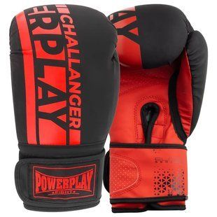 Боксерські рукавиці PowerPlay 3086 Matt Challenger Чорно-Червоні 12 унцій PP_3086_12oz_Bl/Red фото