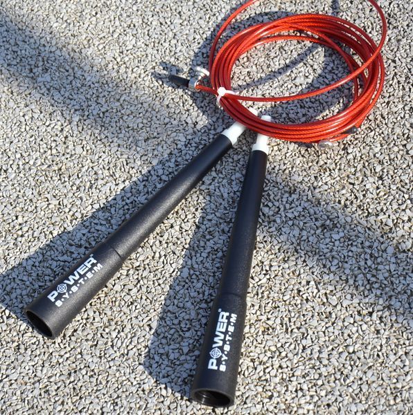 Скакалка швидкісна Power System Ultra Speed Rope PS-4033 червона PS-4033_Black-Red фото