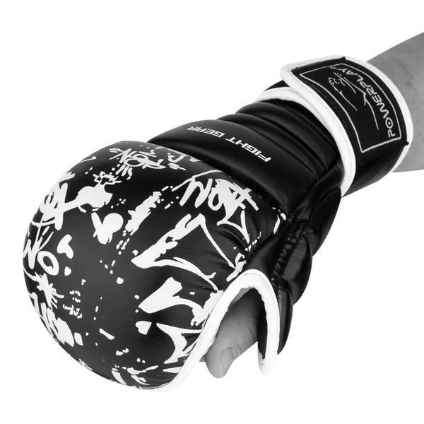 Рукавиці для Karate PowerPlay 3092KRT Чорно-білі M PP_3092krt_M_bl/white фото