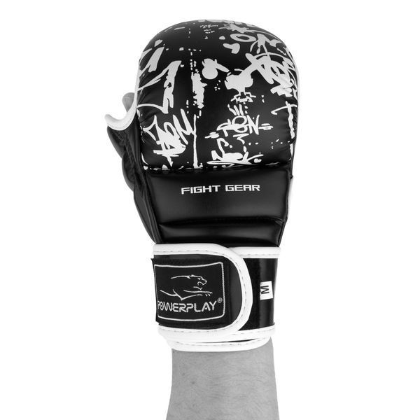 Рукавиці для Karate PowerPlay 3092KRT Чорно-білі M PP_3092krt_M_bl/white фото