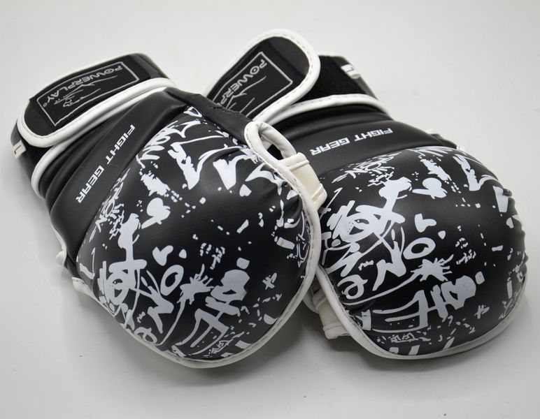 Рукавиці для Karate PowerPlay 3092KRT Чорно-білі M PP_3092krt_M_bl/white фото