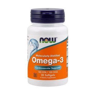 Жирні кислоти Now Foods Omega 3 30 softgels 8976 фото