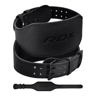 Пояс для важкої атлетики RDX 6 шкіряний Full Black L WBS-6FB-L фото