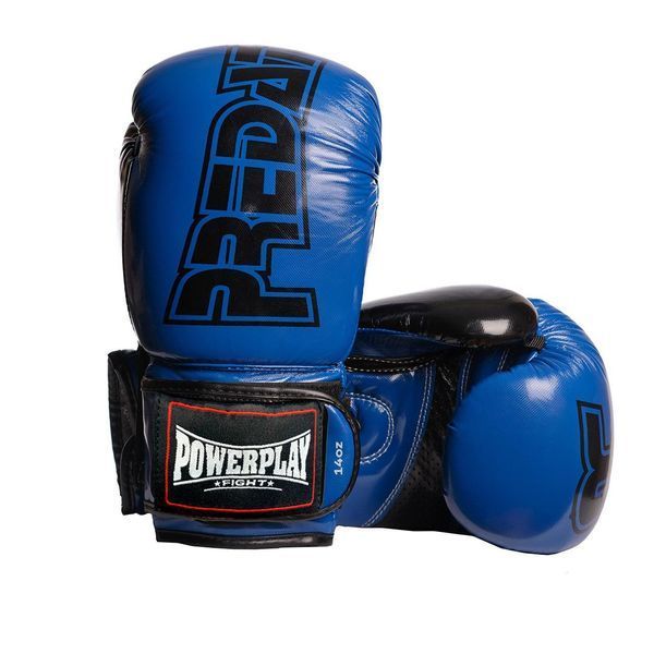 Боксерські рукавички PowerPlay 3017 сині карбон 14 унцій PP_3017_14oz_Blue фото