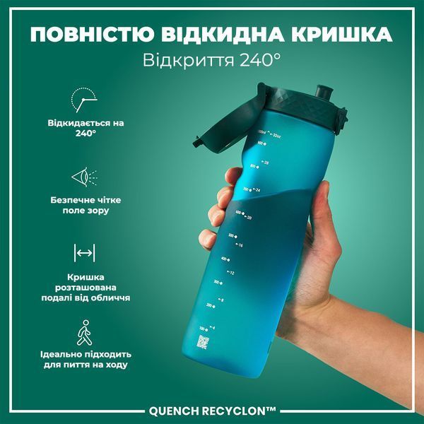Пляшка для води багаторазова ION8&nbsp;1000 мл BPA Free Aqua I8RF1000AQU фото