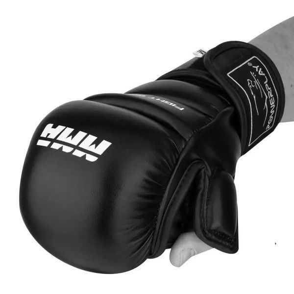 Рукавиці для MMA PowerPlay 3026 Чорні S PP_3026_S_Black фото
