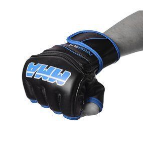 Рукавиці для MMA PowerPlay 3055 чорно-сині S PP_3055_S_Blue фото