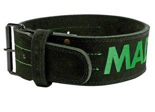 Пояс для важкої атлетики MadMax MFB-301 Suede Single Prong шкіряний BlackGreen L MFB-301_L фото