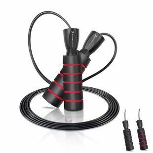 Скакалка швидкісна з протиковзкими ручками 4yourhealth 2.5m Premium Jump Rope 2471 Чорно-червона 4YH_2471_Bl/Red фото
