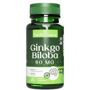 Рослинні екстракти Earths Cre Ginkgo 60mg softgel 60 Softgels EC_ginko_60_60 фото