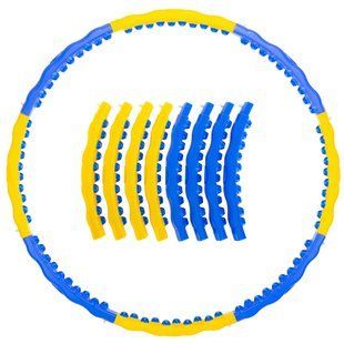 Обруч для схуднення масажний розбірний Хула Хуп Hula Hoop DYNAMIC HOOP JS-6018 8 секцій жовтий-синій JS-6018-8-yell фото