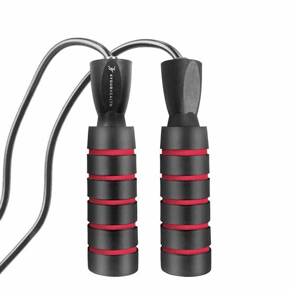 Скакалка швидкісна з протиковзкими ручками 4yourhealth 2.5m Premium Jump Rope 2471 Чорно-червона 4YH_2471_Bl/Red фото