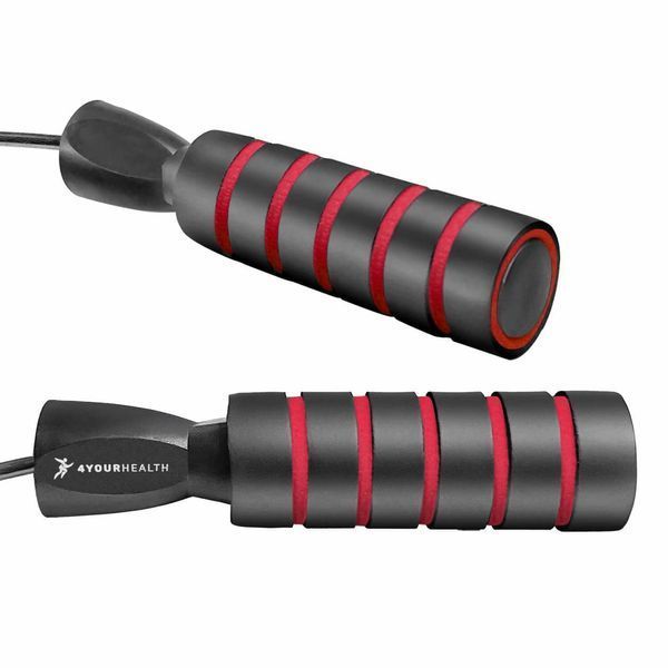 Скакалка швидкісна з протиковзкими ручками 4yourhealth 2.5m Premium Jump Rope 2471 Чорно-червона 4YH_2471_Bl/Red фото