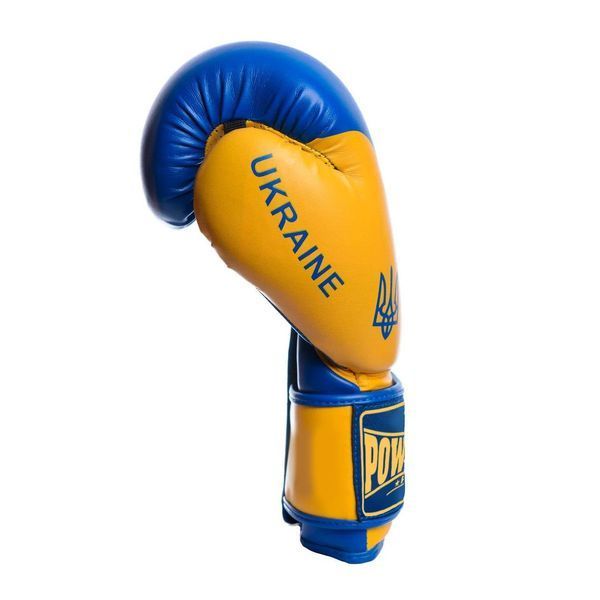 Боксерські рукавиці PowerPlay 3021 Ukraine синьо-жовті 8 унцій PP_3021_8oz_Blue-Yellow фото