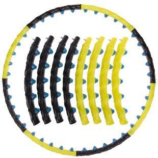 Обруч для схуднення масажний розбірний Хула Хуп Hula Hoop MAGNETIC JS-6001 8 секцій жовтий-чорний JS-6001-8 фото