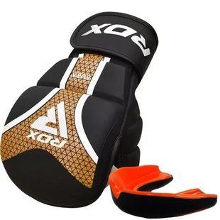 Рукавиці для ММА RDX SHOOTER AURA PLUS T-17 Black Golden S + КАПА У ПОДАРУНОК GSR-T17BGL-S+ фото