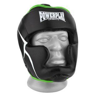 Боксерський шолом тренувальний PowerPlay 3100 PU Чорно-зелений XL PP_3100_XL_Black/Green фото