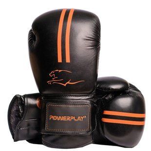 Боксерські рукавички PowerPlay 3016 чорно-жовтогарячий 14 унцій PP_3016_14oz_Black/Orange фото