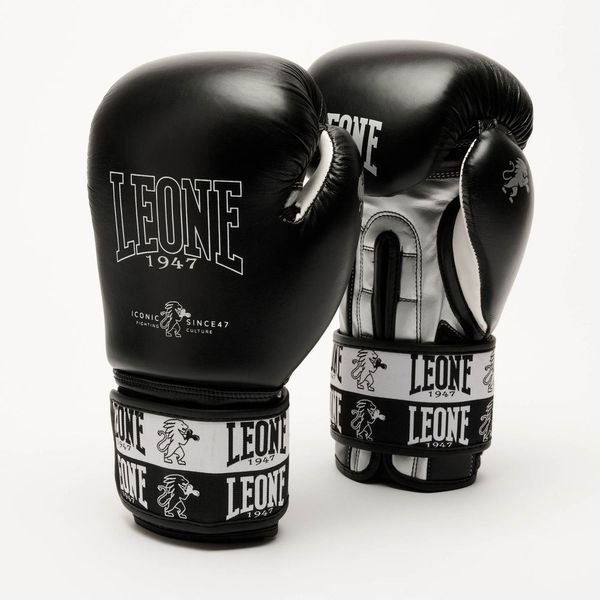Боксерські рукавиці Leone GN208 ICONIC Black 10 унцій (бинти 4 м. в комплекті) GN208_Black_10oz фото