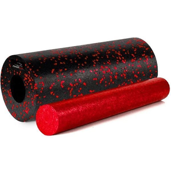 Масажний набір PowerPlay PP_4015 EPP Foam Roller Set&nbsp;4in1 (2-ва роли + 2-ва м'ячі)&nbsp;Чорно-червоний PP_4015_Red фото