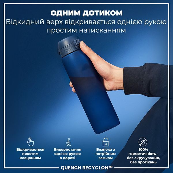 Пляшка для води багаторазова ION8&nbsp;1000 мл BPA Free Navy I8RF1000NAV фото