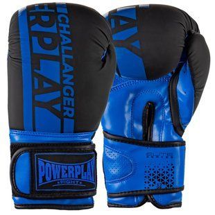 Боксерські рукавиці PowerPlay 3086 Matt Challenger Чорно-Сині 14 унцій PP_3086_14oz_Bl/Navy фото