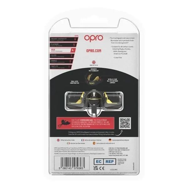 Капа OPRO Gold Braces під брекети доросла (вік 11+) Blackl/Gold (art.102506001) UFC_Gold_Braces_Bl/Gold фото