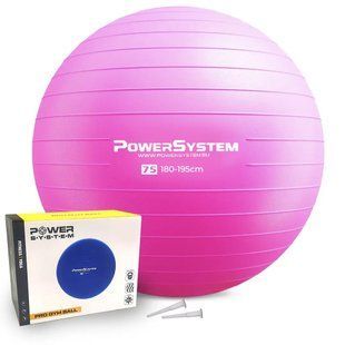 М'яч для фітнесу та гімнастики Power System PS-4013 Pro Gymball 75 cm Pink 4013PI-0 фото