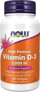 Вітамін NOW Vitamin d3 1000 IU 180 softgels Now_d3_180_1000 фото